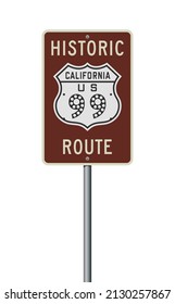 Vector illustration of the U.S Historic Route 99 road sign on metallic post