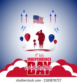 Vector illustration for US Independence Day 4th July