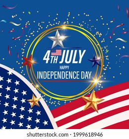 vector illustration for us independence day-4th July