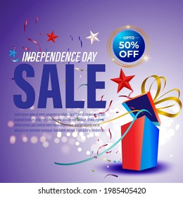 vector illustration for US independence sale banner - 4th July