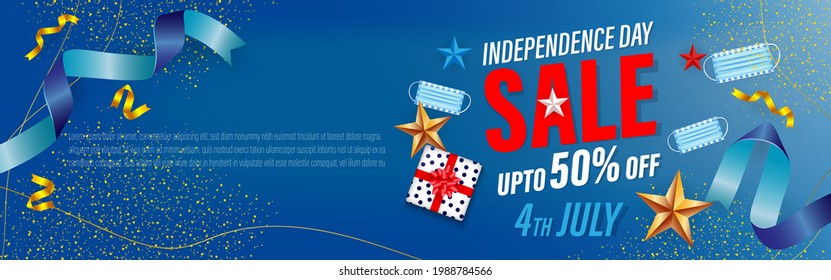 vector illustration for US independence sale banner-4thJuly