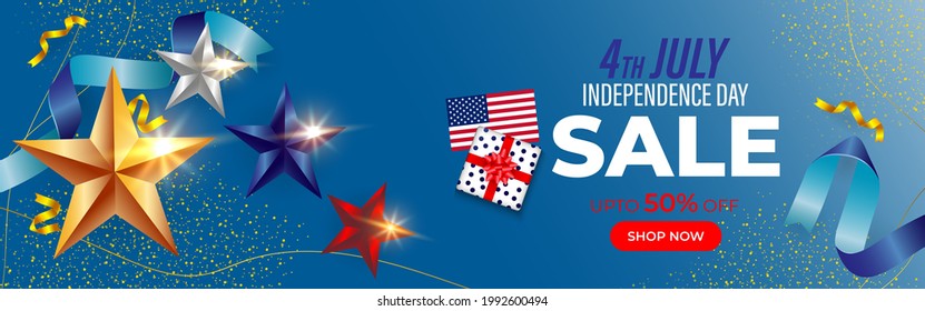 vector illustration for US independence sale banner-4thJuly