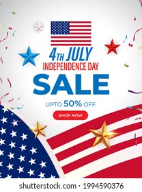 vector illustration for US independence sale banner-4thJuly