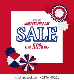 Vector illustration for US Independence Sale banner