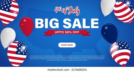 Vector illustration for US Independence Sale banner