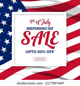 Vector illustration for US Independence Sale banner