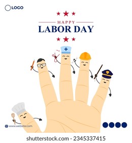 Vector illustration of US Labor Day banner