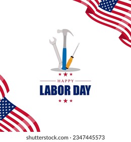Vector illustration of US Labor Day banner