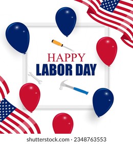 Vector illustration of US Labor Day banner