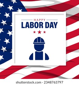 Vector illustration of US Labor Day banner