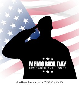 Vector illustration of US Memorial Day social media story post feed mockup template design