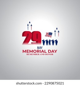 Vector illustration of US Memorial Day social media story post feed mockup template design