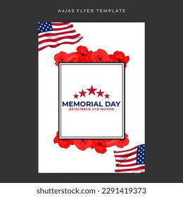 Vector illustration of US Memorial Day social media story feed mockup template