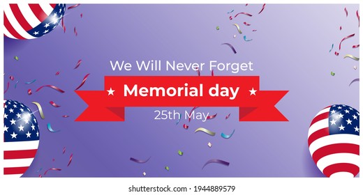 vector illustration for U.S. memorial day-25th May
