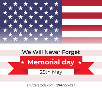 vector illustration for U.S. memorial day-25th May