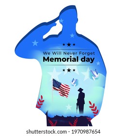 vector illustration for U.S. memorial day-31st May