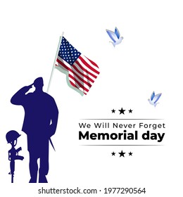 vector illustration for U.S. memorial day-31st May