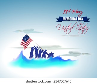 vector illustration for U.S. memorial day-31st May