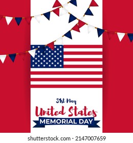 vector illustration for U.S. memorial day-31st May