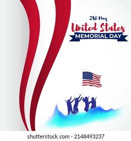 Vektorgrafik für U.S.-Gedenktag am 31. Mai