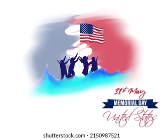 vector illustration for U.S. memorial day-31st May