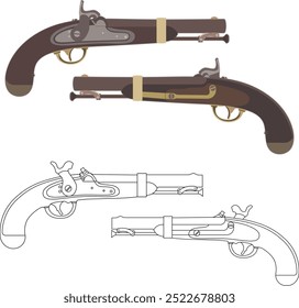 Vector illustration of the US model pistol