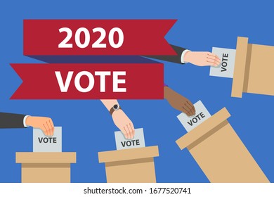 Una ilustración vectorial de la bandera electoral de USA 2020 