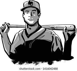 the vector illustration of the USA baseball player