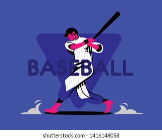the vector illustration of the USA baseball player