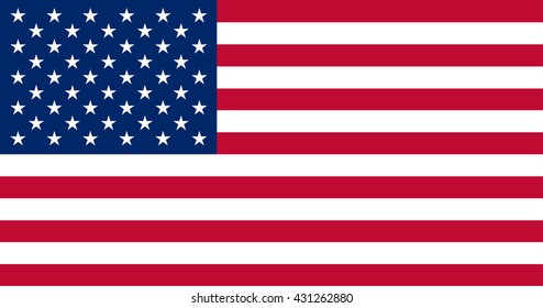 vector illustration of USA flag original and simple in official colors and proportion correctly, isolated background