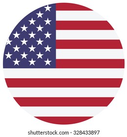 Vector illustration of usa flag. Round national flag of usa. Flag of United States of America. Independce day