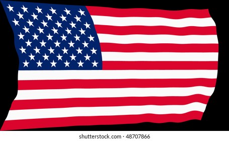 Vector illustration of USA flag waving in the wind