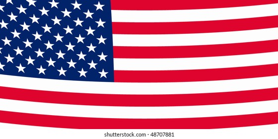 Vector illustration of USA flag waving in the wind