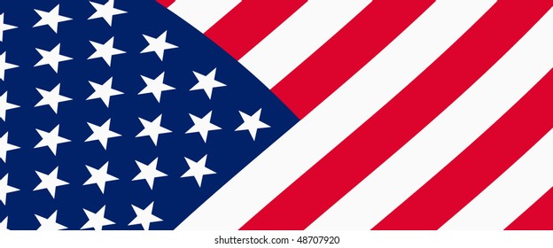Ilustración vectorial de la bandera de los Estados Unidos ondeando en el viento
