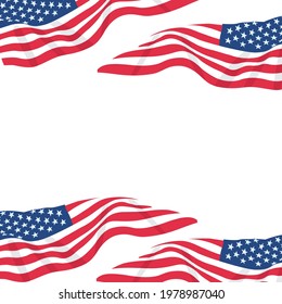 Vector illustration - USA flag in white background