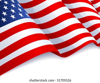 Vector illustration - USA flag in white background