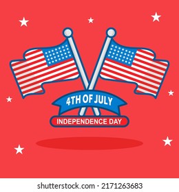 vector illustration of usa independence day flag ornament