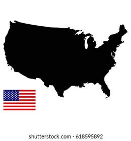 vector illustration of USA map and flag