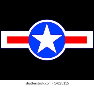 Vector illustration of USA Military aircraft symbol