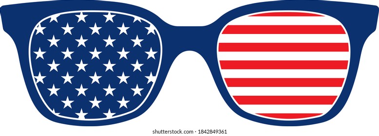 Vector illustration of the USA sunglasses