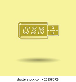 Vector illustration of  USB color background.