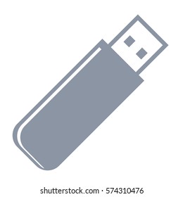 Ilustración vectorial del icono Usb Flash Drive en gris