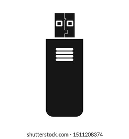 Vector illustration of usb and memory symbol. Graphic of usb and disk vector icon for stock.