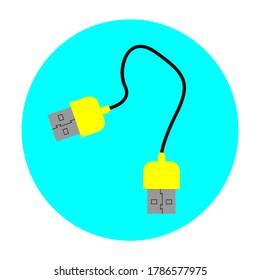vector illustration of a USB type-A icon, a USB icon vector with a nice blue background