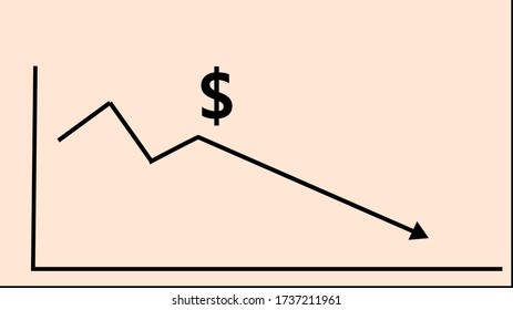 Vector Illustration - USD value goes down
