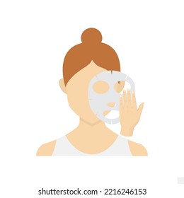 Vector illustration of use a mask on the face icon sign and symbol. colored woman icons for website design .Simple design on white background.