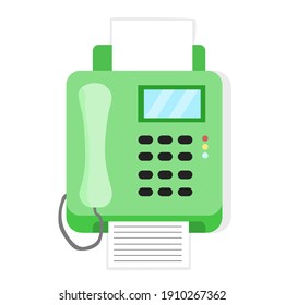 Vector illustration of a used fax machine