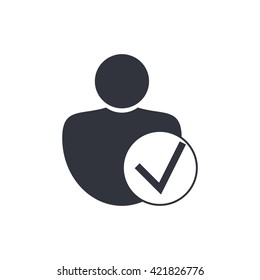 Vector illustration of user accept  icon. Premium quality web icon.