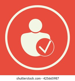 Vector illustration of user accept icon. Premium quality web icon.