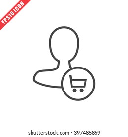 Vector illustration of user buy icon